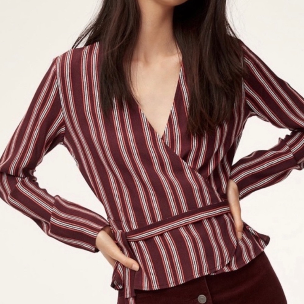 Wilfred Free striped wrap blouse